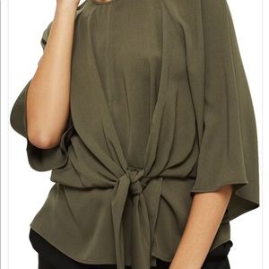 TOPSHOP Slouchy Knot Front Blouse